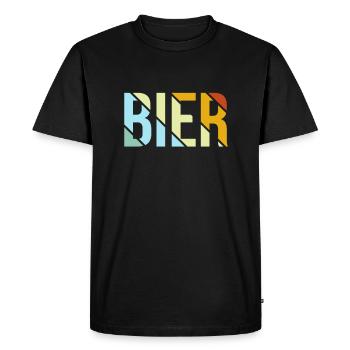 Beer Retro - Men's Premium Organic T-Shirt - black - Front - Nico (187cm)