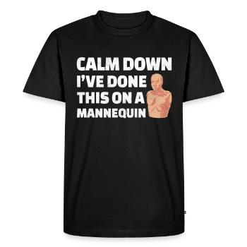 Funny ambulance service first aid training - Men's Premium Organic T-Shirt - black - Front - Nico (187cm)