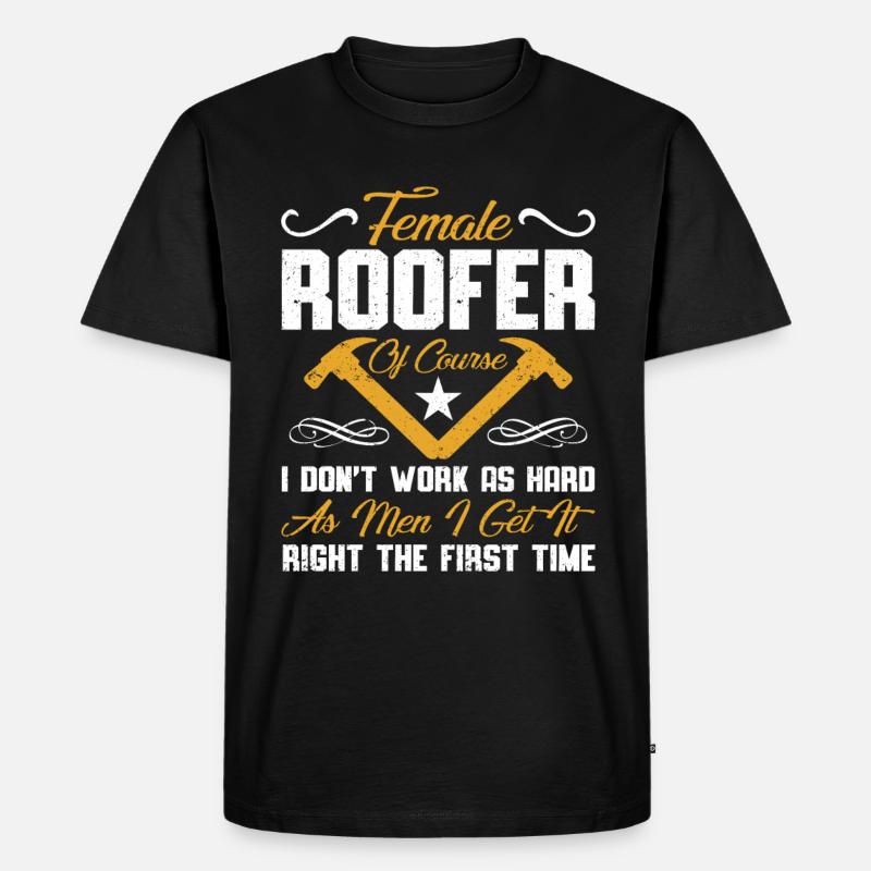 Dachdecker Geschenk Arbeit Handwerker Dachdecker - Männer Premium Bio T-Shirt - Schwarz