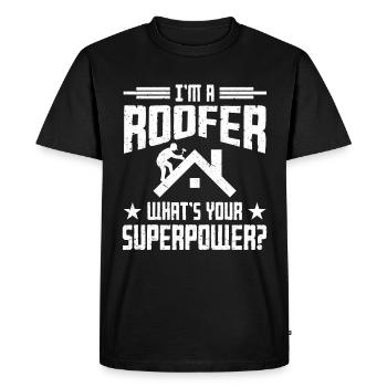 Roofer Gift Work Artisan Roofer - Men's Premium Organic T-Shirt - black - Front - Nico (187cm)