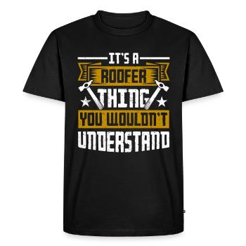Roofer Gift Work Artisan Roofer - Men's Premium Organic T-Shirt - black - Front - Nico (187cm)