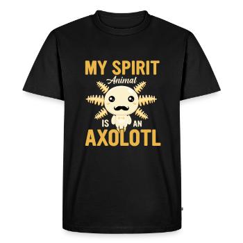 Axolotl Salamandre mexicaine Drôle Axolotl - T-shirt Premium bio Homme - noir - Devant - Nico (187cm)