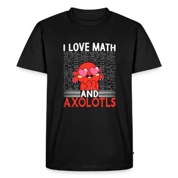 Axolotl Salamandre mexicaine Drôle Axolotl - T-shirt Premium bio Homme - noir - Devant - Nico (187cm)