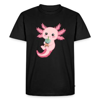 Axolotl Salamandre mexicaine Drôle Axolotl - T-shirt Premium bio Homme - noir - Devant - Nico (187cm)