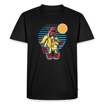 Amateur de fruits de banane Bananes drôles de bananes - T-shirt Premium bio Homme - noir - Devant - Nico (187cm)