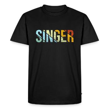 Chanteur Rétro - T-shirt Premium bio Homme - noir - Devant - Nico (187cm)