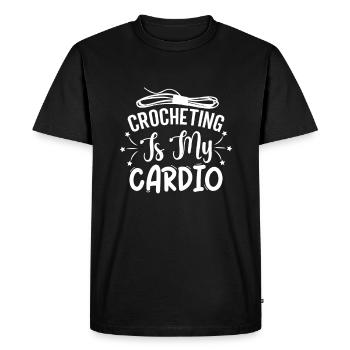 Crocheteur Drôle Crochet Citation Crochet Crochet - T-shirt Premium bio Homme - noir - Devant - Nico (187cm)