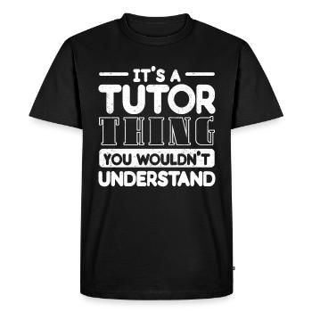 Tuteur Cadeau Tuteur - T-shirt Premium bio Homme - noir - Devant - Nico (187cm)