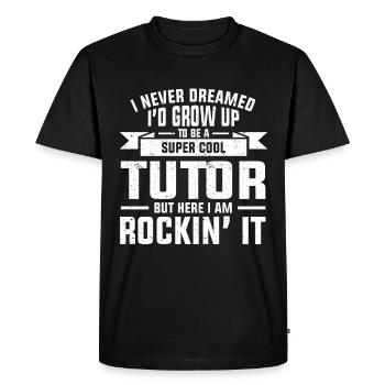 Tuteur Cadeau Tuteur - T-shirt Premium bio Homme - noir - Devant - Nico (187cm)