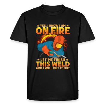 Citation de soudage Homme Soudeur Papa drôle Ouvrier Soudeur - T-shirt Premium bio Homme - noir - Devant - Nico (187cm)