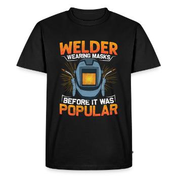 Welding Quote Men Welder Funny Dad Welding Worker - Men's Premium Organic T-Shirt - black - Front - Nico (187cm)