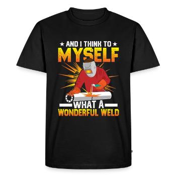Welding Quote Men Welder Funny Dad Welding Worker - Men's Premium Organic T-Shirt - black - Front - Nico (187cm)