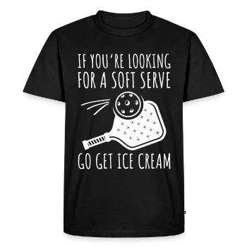 Soft Serve Pickleball - T-shirt Premium bio Homme - noir - Devant - Nico (187cm)