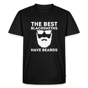 Forgeron Funny Forge Marteau Workwear Forgeron - T-shirt Premium bio Homme - noir - Devant - Nico (187cm)