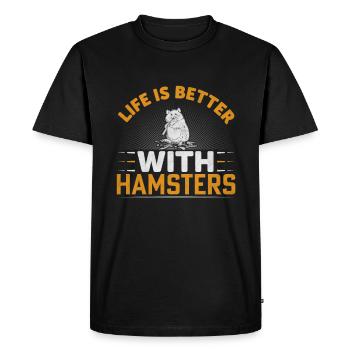 Hamster Pet Owner Animal Boys Girls Cute Hamster - Men's Premium Organic T-Shirt - black - Front - Nico (187cm)