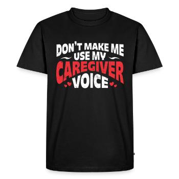 Infirmière soignante - T-shirt Premium bio Homme - noir - Devant - Nico (187cm)