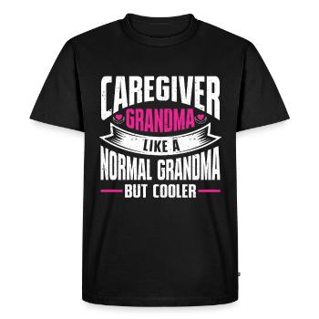 Infirmière soignante - T-shirt Premium bio Homme - noir - Devant - Nico (187cm)
