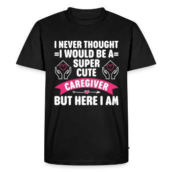 Infirmière soignante - T-shirt Premium bio Homme - noir - Devant - Nico (187cm)