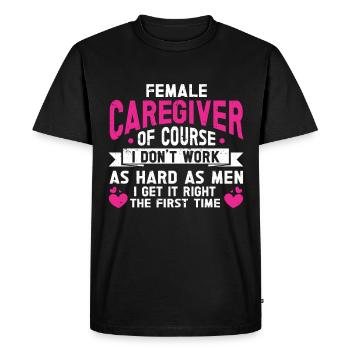 Infirmière soignante - T-shirt Premium bio Homme - noir - Devant - Nico (187cm)