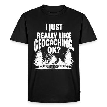 Geocaching Gift Geocacher Geocache - Men's Premium Organic T-Shirt - black - Front - Nico (187cm)
