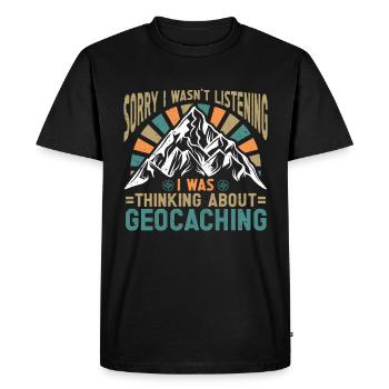 Geocaching Gift Geocacher Geocache - Men's Premium Organic T-Shirt - black - Front - Nico (187cm)
