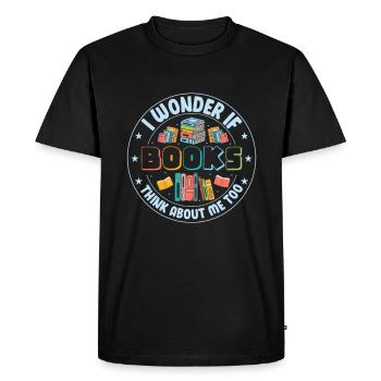 Cool Livres Lecture Amoureux des livres Bibliothécaire en alphabétisation - T-shirt Premium bio Homme - noir - Devant - Nico (187cm)