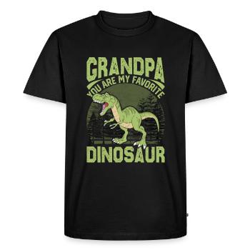Drôle de dinosaure disant T Rex Dino - T-shirt Premium bio Homme - noir - Devant - Nico (187cm)