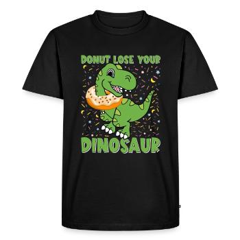Drôle de dinosaure disant T Rex Dino - T-shirt Premium bio Homme - noir - Devant - Nico (187cm)