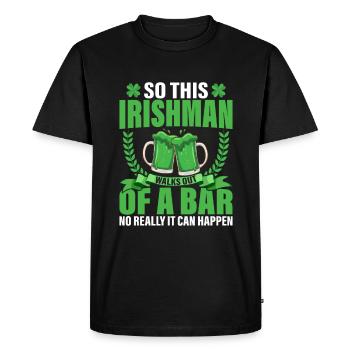 Journée de la Saint-Patrick irlandaise Drôle de la Saint-Patrick - T-shirt Premium bio Homme - noir - Devant - Nico (187cm)