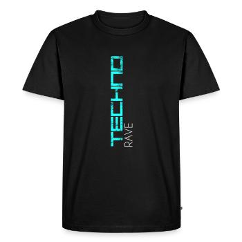 Techno Rave - T-shirt Premium bio Homme - noir - Devant - Nico (187cm)