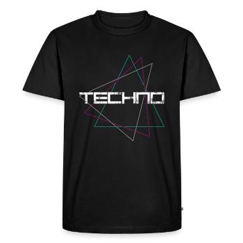 Techno - Men's Premium Organic T-Shirt - black - Front - Nico (187cm)