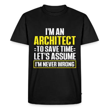 Architect's Gift, Architecture Lover - Men's Premium Organic T-Shirt - black - Front - Nico (187cm)