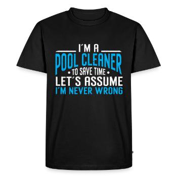 Pool Cleaner Job Swimming Pool Caretaker - Men's Premium Organic T-Shirt - black - Front - Nico (187cm)