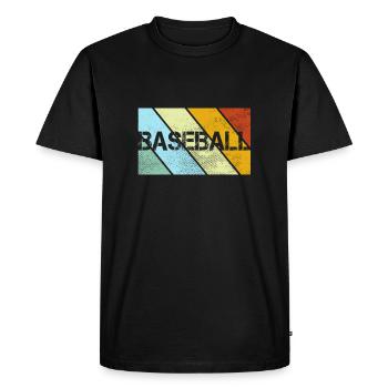 Baseball Retro - Men's Premium Organic T-Shirt - black - Front - Nico (187cm)