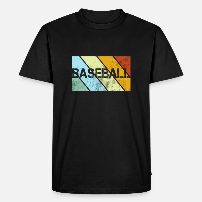 Baseball Retro - Männer Premium Bio T-Shirt - Schwarz