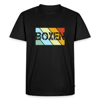 Boxe Rétro - T-shirt Premium bio Homme - noir - Devant - Nico (187cm)