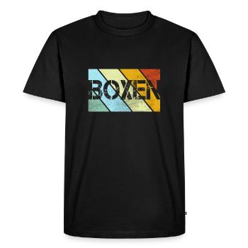 Boxe Rétro - T-shirt Premium bio Homme - noir - Devant - Nico (187cm)