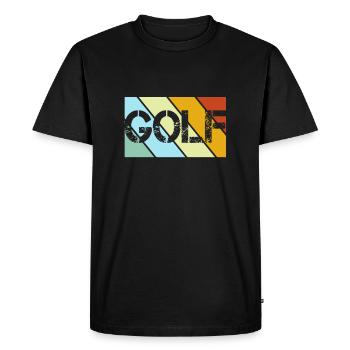 Golf Rétro - T-shirt Premium bio Homme - noir - Devant - Nico (187cm)