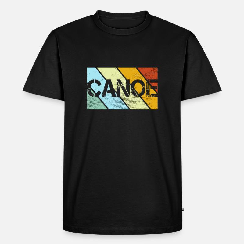 Kanu Retro - Männer Premium Bio T-Shirt - Schwarz