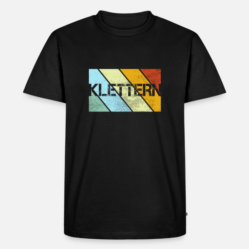 Klettern Retro - Männer Premium Bio T-Shirt - Schwarz