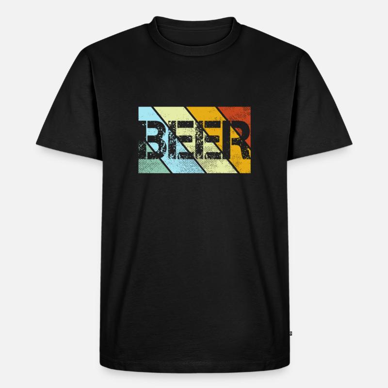 Bier Retro - Männer Premium Bio T-Shirt - Schwarz