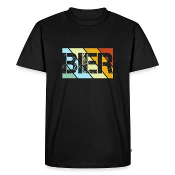 Beer Retro - Men's Premium Organic T-Shirt - black - Front - Nico (187cm)