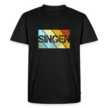 Chanter rétro - T-shirt Premium bio Homme - noir - Devant - Nico (187cm)