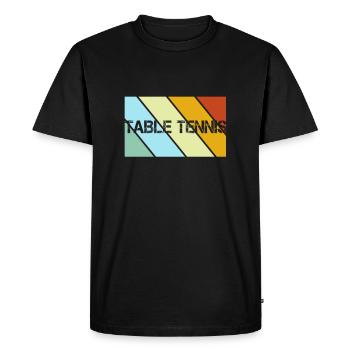 Tennis de Table Rétro - T-shirt Premium bio Homme - noir - Devant - Nico (187cm)