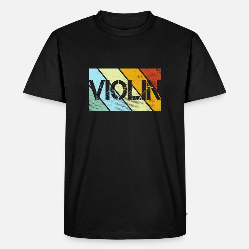 Geige retro - Männer Premium Bio T-Shirt - Schwarz