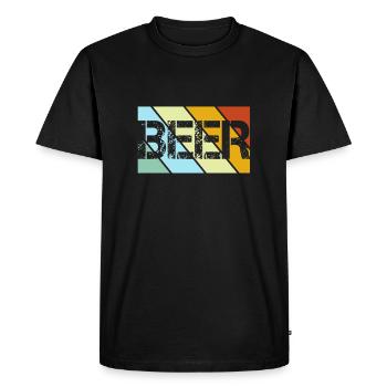 Beer Retro - Men's Premium Organic T-Shirt - black - Front - Nico (187cm)