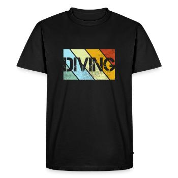 Diving Retro - Men's Premium Organic T-Shirt - black - Front - Nico (187cm)