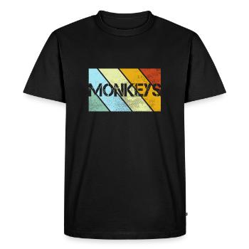 Singe Rétro - T-shirt Premium bio Homme - noir - Devant - Nico (187cm)