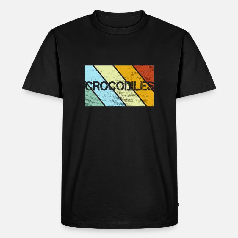 Krokodil Retro - Männer Premium Bio T-Shirt - Schwarz