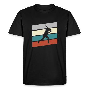 Baseball Retro - Men's Premium Organic T-Shirt - black - Front - Nico (187cm)